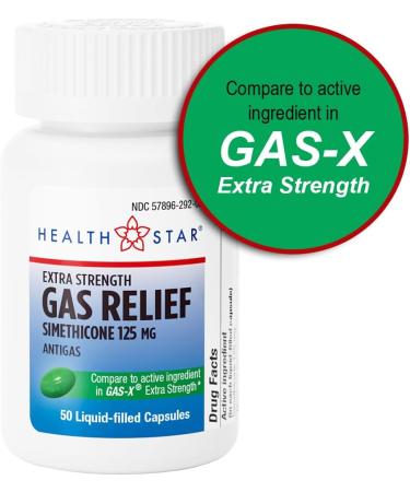 GeriCare Simethicone 125mg Extra Strength Gas Relief Softgels Relieves Stomach Pressure Bloating and Fullness 50 Count (Pack of 1) - Buy Online on GoSupps.com