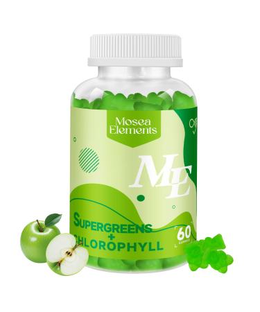 Chlorophyll Gummies Essential Vitamins and Minerals - Plant-Based Vegan Gluten Free & Gelatin Free Natural Antioxidant Energy Boost Immune Support 60 Vegan Organic Gummies (60 Count Pack of 1) 60 Count (Pack of 1)