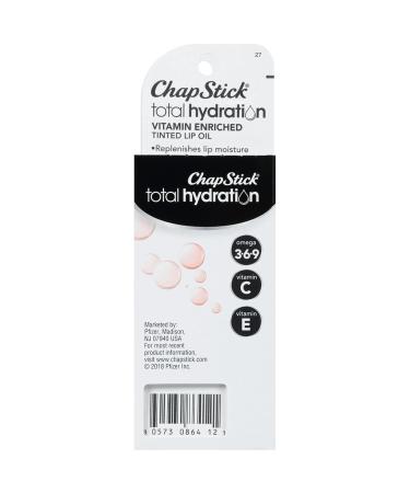 ChapStick Total Hydration Vitamin Enriched Tinted Lip Oil (Nearly Nude 1 Tube) Vitamin C Vitamin E Contains Omega 3 6 9 0.24 Ounce Peach Tea - Nearly Nude - Buy Online on GoSupps.com