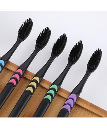 Eco-Friendly Bamboo Coal Toothbrush Set for Adults | 10 Pieces | Soft Bristles | Travel Size | Sustainable Low-Carbon Oral Care - Buy Online on GoSupps.com