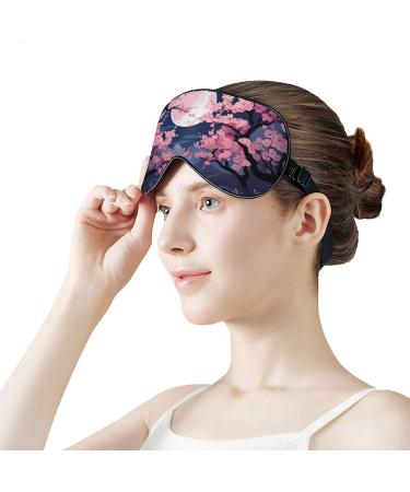Shop Japanese Mount Fuji Cherry Blossom Sleep Eye Mask - Adjustable Light Blocking Blindfold for Men & Women - Buy Online on GoSupps.com