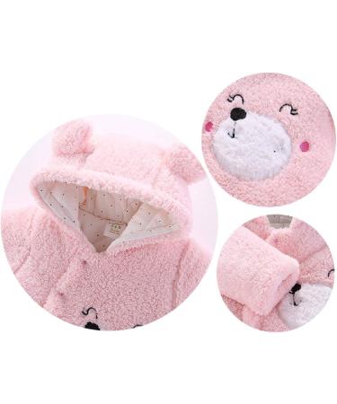 Haokaini Newborn Bear Warmer Snowsuit Hooded Romper Jumpsuit 9-12 Months Pink - Buy Online on GoSupps.com