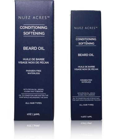 Nuez Acres Pecan + Argan Oil Beard Oil - Restores Moisture Softens And Reduces Beard Itch for All Lengths Of Facial Hair (15 ml) 30 ml (Pack of 1) - Buy Online on GoSupps.com