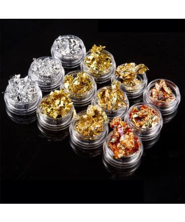Manicure Irregular Aluminum Foil Nail Paper Gold Silver Nail Decorative Paper Glitter Manicure Paper 12 Cans - Buy Online on GoSupps.com