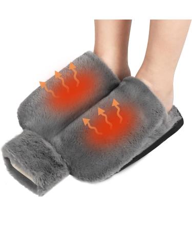 Eyl keup foot warmer heat bottle feet 2 in1 foot heat bottle without electricity 2l large heat bottle feet super soft and warm foot heat bottle for the cold feet in winter (gray 36x30cm)