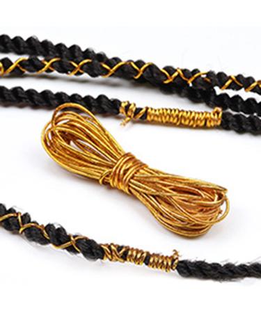 Dreadlock Braids Hair Accessories - Silver/Gold Shimmer Stretch Elastic Cord for African Braid Styling - 5M - Buy Online on GoSupps.com