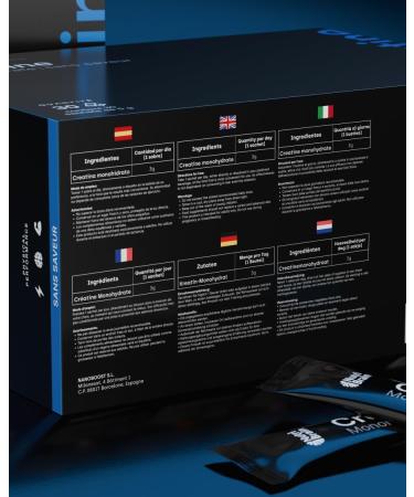 Cr atine Monohydrate 100% Pure 3000 mg Sticks | Micronis e | Prise de Masse Musculaire Force Endurance R cup ration nergie et Agilit Mentale | Vegan Sans Gluten No OGM | Pour Homme et Femme - Buy Online on GoSupps.com