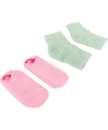 Qukaim Moisturizing Socks Elbow Cover Moisturizing Gel Socks Elbow Cover Set Nourishing Spa Sleeve for Skin Care Home Repair 2 Pairs Pink and Blue - Buy Online on GoSupps.com