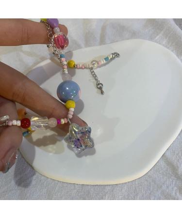 Egirl Jewelry: Colorful Beads Pendant Necklace DIY Y2K Star Charm Choker for Women | Punk Accessories | International Shipping - Buy Online on GoSupps.com