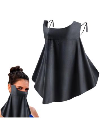 Sun Protection Masque Neck Gaiter Sun Masque Sun Face Cover Breathable Full Face Shield Face Scarf Cover Cooling Sunscreen Masque for Men Women Black