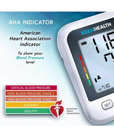 KEENHEALTH Digital Blood Pressure Monitor - 180 Reading Memory & Irregular Heartbeat Detection - Buy Online on GoSupps.com