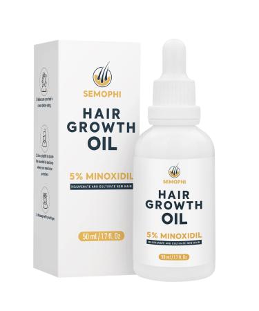SEMOPHI 5% Minoxidil Hair Growth Oil for Men Women  Biotin Hair Growth Serum Oil Hair Loss Treatmentfor Thicker  Longer Hair 1.7 fl.oz