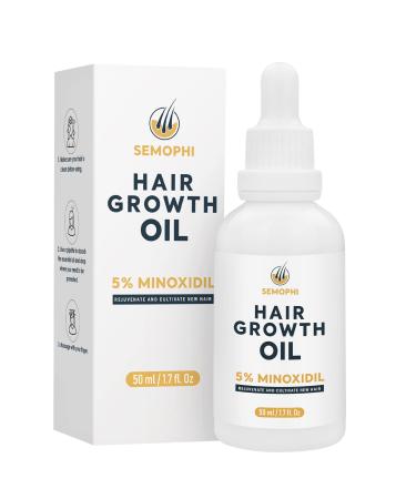 SEMOPHI 5% Minoxidil Hair Growth Oil for Men Women  Biotin Hair Growth Serum Oil Hair Loss Treatmentfor Thicker  Longer Hair 1.7 fl.oz