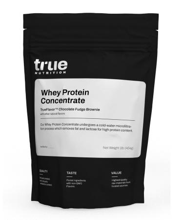 True Nutrition - Whey Protein Concentrate - 100% Whey Protein Powder - Fast Acting Low Carb Protein Powder with Essential Amino Acids - High in Leucine - Chocolate Fudge Brownie - 1lb. Chocolate Fudge Brownie 1 Pound (Pack of 1)