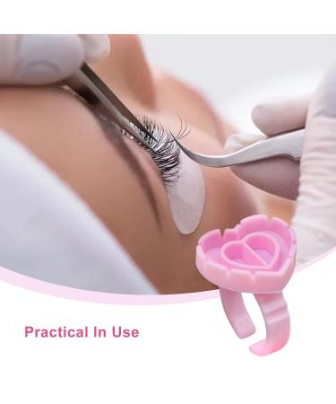 200 Pcs Smart Glue Cups for Eyelash Extensions - Disposable Heart-Shaped Adhesive Holders in Pink | Volume Eyelash Fan Cup - Buy Online on GoSupps.com