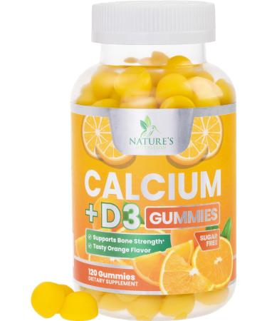 Sugar Free Calcium Gummy Plus 400 IU Vitamin D3 Immune System & Bone Health Support Supports Bone Strength - Nature s Chewable Calcium Nutrition Supplement Non-GMO Orange Flavor - 120 Gummies 120 Count (Pack of 1) - Buy Online on GoSupps.com