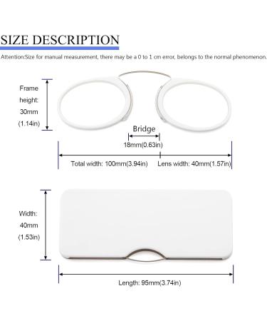 Kokobin Unisex Reading Glasses - Compact Mini Nose Clip Visual Aid +2.5 | Always Handy Ironing Glasses in White  - Buy Online on GoSupps.com