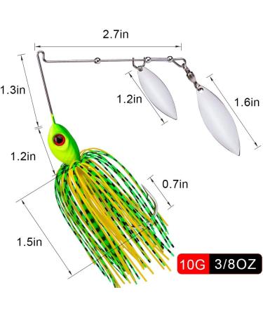Spinnerbait Fishing Lure Kit for Bass Trout Pike Salmon Walleye - 5pcs/Pack 3/8oz) - Buy Online on GoSupps.com
