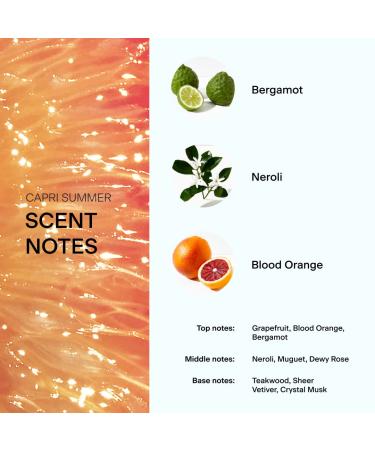 Skylar Capri Summer Eau de Parfum - Hypoallergenic & Clean Perfume for Women & Men Vegan & Safe for Sensitive Skin - Fruity Citrus Perfume Bergamot Neroli & Blood Orange - 10mL /0.33 Fl oz - Buy Online on GoSupps.com