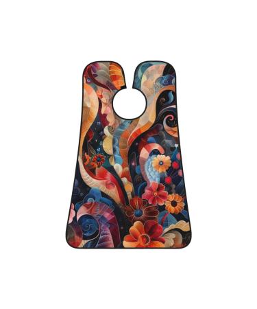 elemental flowers Print Beard Bib Apron Non-Stick Beard Men's Hair Catcher for Shaving Gifts for Men. One Size Black3