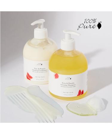 100% Pure Yuzu & Pomelo Glossing Conditioner | Revitalizing Hydrating Formula with Kelp Flax Seed Oil & Vitamin E | Vegan Hair Care for Men & Women - 16 Fl Oz - Buy Online on GoSupps.com