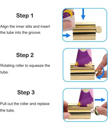 UDQYQ Stainless Steel Toothpaste Squeezer 3-Pack - Total Squeeze Out Gold Holder & Stand Function for Maximum Efficiency - Buy Online on GoSupps.com