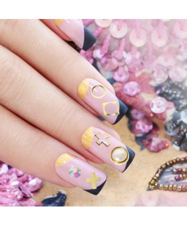 FRCOLOR Nail Art Accessories Nail Stickers 9 Boxes Nail Nail art Studs nail Rivets Studs gold nail studs Art Rivet 3D Nail Art Stickers Nail Accessories 6.8X6.8X0.8CM Gold Silver White - Buy Online on GoSupps.com