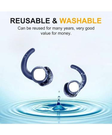Soft Silicone Reusable Ear Plugs for Sleeping and Noise Reduction - Blue | Ideal for Work, Travel, Concerts, Motorcycle, and Snoring - Buy Online on GoSupps.com