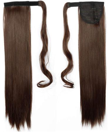 23 Wrap Around Ponytail Extension Clip in Hairpiece, Light Brown - Synthetic Straight Hair - 23 Inch - Buy Online on GoSupps.com