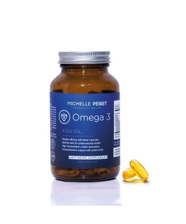 Michelle Peiret Omega 3 Fish Oil | Fish Oil Capsules| Fish Oil 1000mg | No Fishy Smell | No Aftertaste | Gluten-Free | 60 Capsules |