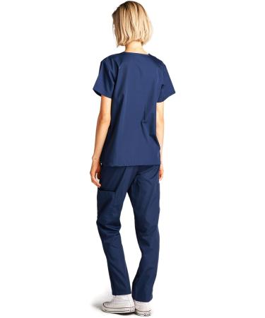 Dagacci Navy XXXL Scrub Set for Women and Men - Unisex Medical Uniform Top and Pant - Buy Online on GoSupps.com