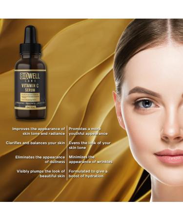 Vegan Vitamin C Serum - Anti-Aging Gluten-Free & Paraben-Free with Hyaluronic Acid & Plant Extracts - Buy Online on GoSupps.com