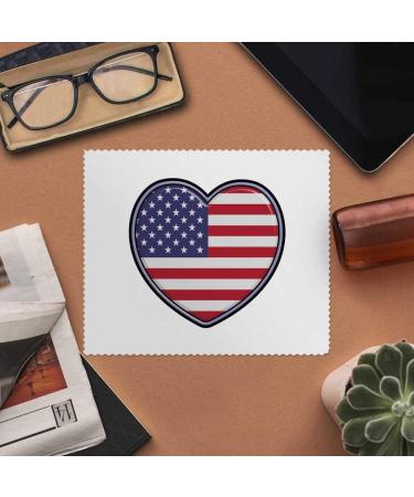 Buy 2 x Microfiber Glasses Cleaning Cloths | American Flag Heart Motif | Top Quality & Fast International Shipping - Buy Online on GoSupps.com