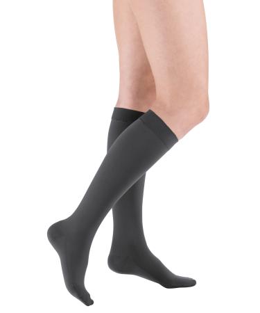 Medi Medive Comfort Knee socks with lace unisex |Particularly soft compression stockings CCL2 for women and men |Anthracite |Size III