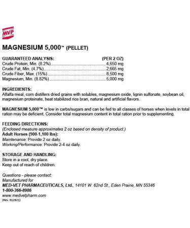 10lb MVP Magnesium 5,000 for Horses: Calming, Metabolism & Muscle Support - Buy Online on GoSupps.com