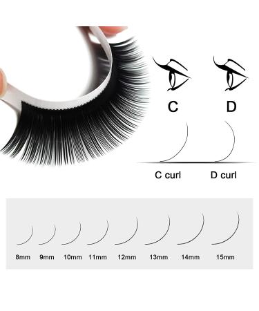 Classic Individual 0.15 D Curl Mix Eyelash Extension Supplies | 8-14mm Length | Optional 0.03/0.05/0.07/0.10/0.15/0.20 C/D Single Sizes Available - Buy Online on GoSupps.com