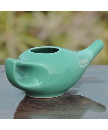 2activelife 225ml Turquoise Ceramic Neti Pot for Sinus Rinse | Premium Grade, Dishwasher Safe | Includes 5 Sachets of Neti Salt - Buy Online on GoSupps.com