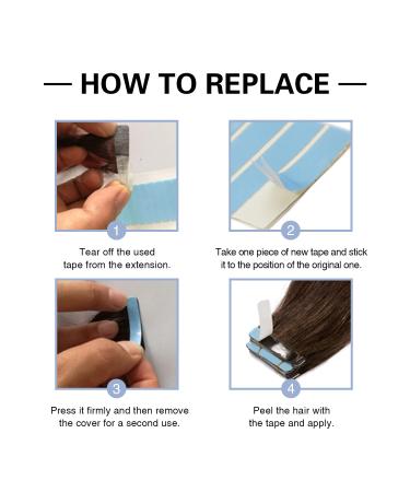 120 Pieces Double Sided Hair Extension Tape Tabs | Adhesive Replacement for Wigs & Hair Extensions - 4cmx0.8cm (Blue - Buy Online on GoSupps.com