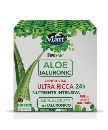 Matt Forsan Herbal Tradition - Aloe Hyaluronic Face Cream - 24-Hour Ultra-Rich Moisturizing Cream with Organic Aloe Vera and Naturally Sourced Hyaluronic Acid - 50 ml