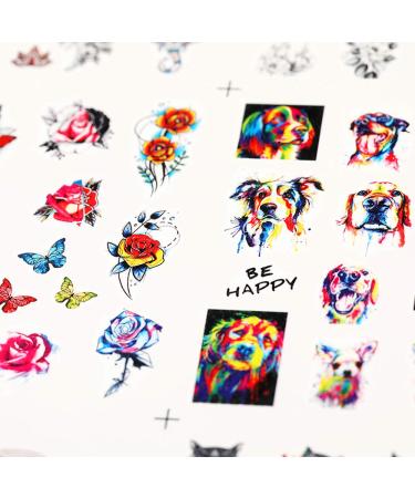 DANNEASY Nail Water Transfer Stickers - 48 Animal Flower Designs with Nail File & Cuticle Stick Kit - Buy Online on GoSupps.com