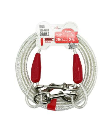 Petest 25ft Reflective Lead for Super Dogs up to 250lbs25ft Red and Silver