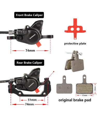 Shimano MT200 Hydraulic Brakes Set | Front 800mm & Rear 1400mm | Dual Disc Fits 160mm Rotors | Includes Rear Adapter | MTB Hydraulic Disc Brakes - Buy Online on GoSupps.com