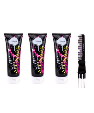 yper Affinage Tough Stuff Strong Hair Gel (4.23 oz) with Teasing Comb Pack 3