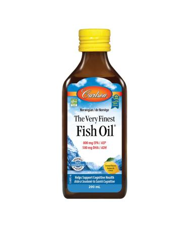 Carlson Labs Norwegian The Very Finest Fish Oil Natural Lemon Flavor 1600 mg 6.7 fl oz (200 ml)