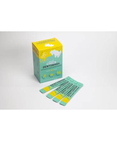Mouthwash Dentiwash Travel Size Portable Packets Alcohol Surfactant Preservative & Artificial Dye Free Prevents Cavities Remove Bad Breath Lemon 30 Individual Mouthwash Packets (Pack of 30)