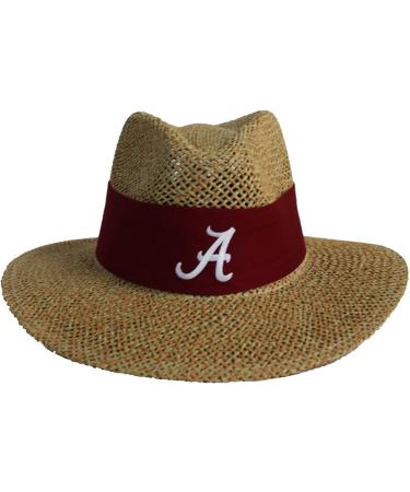 Alabama Crimson Tide Nick Saban Straw Hat with Crimson Band - Official Scripted Design - Buy Online on GoSupps.com