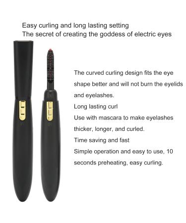 Heated Eyelash Curler for Women - Professional Quick Heating & Long Lasting Battery Powered Tool (Black - Buy Online on GoSupps.com