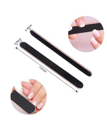 12Pcs Professional Nail File Set - Coarse Emery Boards 100/180 Grit for Acrylic/Gel/Natural Nails - Heavy Duty Large Filer for Home and Salon Use - Buy Online on GoSupps.com