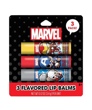 Taste Beauty Marvel Comic Book Themed 3-Piece Variety Pack Flavored Lip Balm