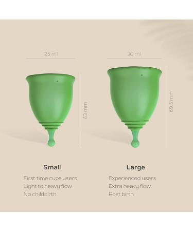 Set of 2 Medical Grade Silicone Menstrual Cups | Reusable & Eco-Friendly Period Cup Alternative | Easy Insert & Removal | Light to Heavy Flow | Latex & BPA Free - Buy Online on GoSupps.com
